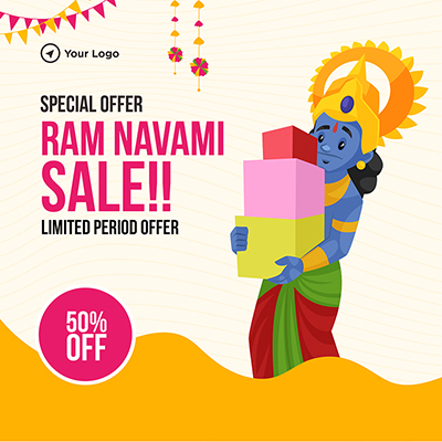 Ram Navmi special festival sale offer with banner design