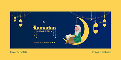 Ramadan Kareem festival on a beautiful facebook cover design