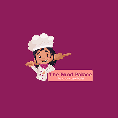 The Food Palace Vector Mascot Logo Template