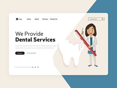 We provide dental services with landing page design template