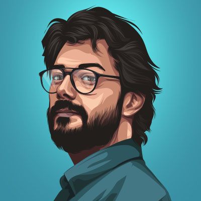 Alvaro Morte Spanish Actor Portrait Illustration