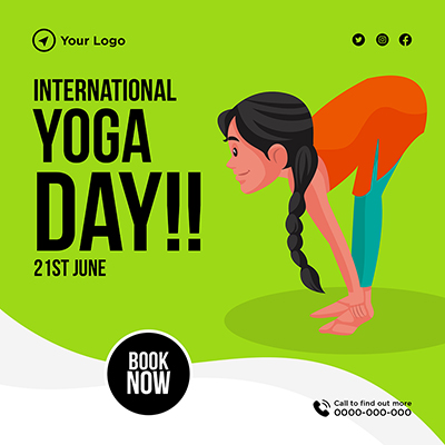 Banner design for international yoga day on 21st June