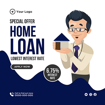 Banner design for lowest interest rate on home loan