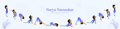 Banner design for Surya namaskar sun salutation