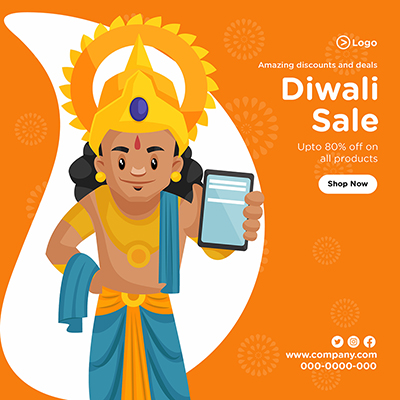 Banner for amazing discounts and deals on Diwali sale