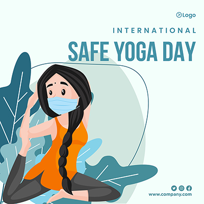 Banner for international safe yoga day