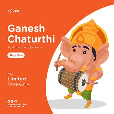 Banner of ganesh chaturthi big discount on all products
