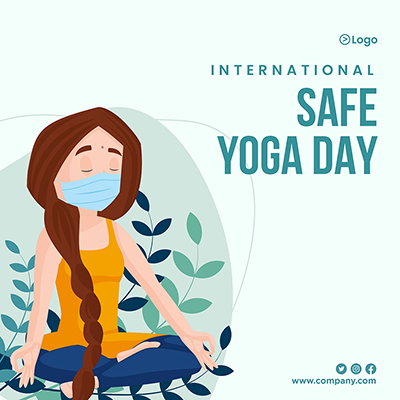 Banner of international safe yoga day