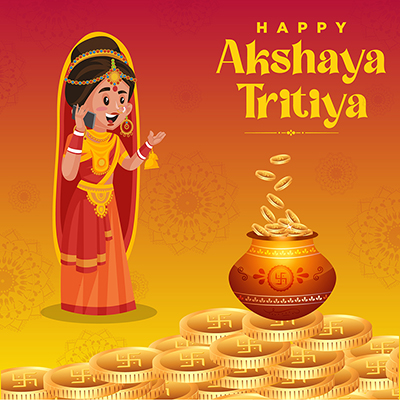Banner template of happy akshaya tritiya Indian festival celebration