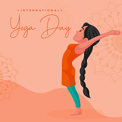 Flat banner design with international yoga day