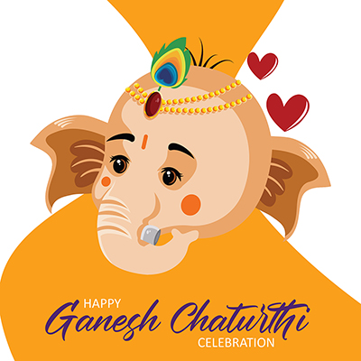 Happy Ganesh Chaturthi celebration banner design
