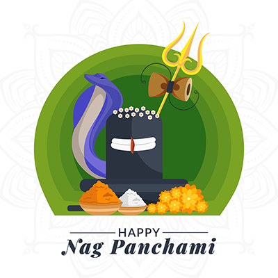 Happy nag panchami festival of hindu banner template design Happy nag panchami festival of hindu banner template design