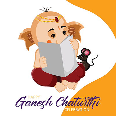 Hindu festival happy Ganesh Chaturthi celebration banner