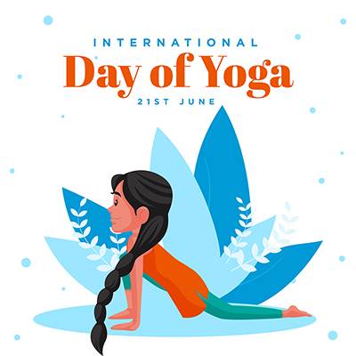 International day of yoga with social media banner