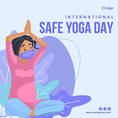 International safe yoga day banner design