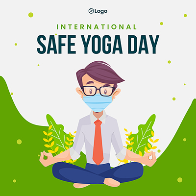 International safe yoga day social media banner