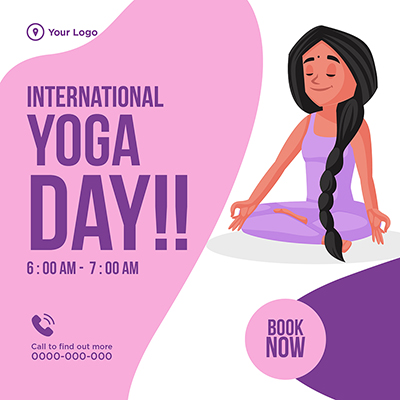 International yoga day on 21st June banner template design