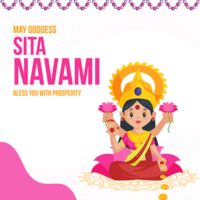 Banner design Sita navami may goddess bless you with prosperity