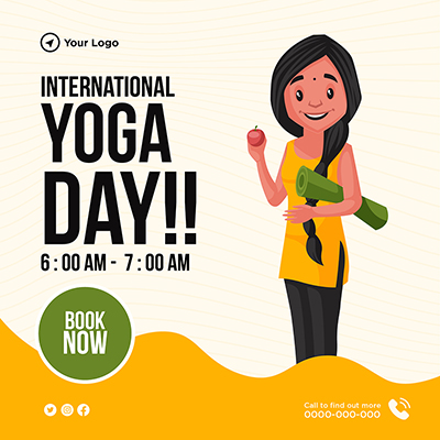 Social media banner design international yoga day