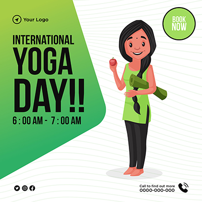 Social media banner template of international yoga day