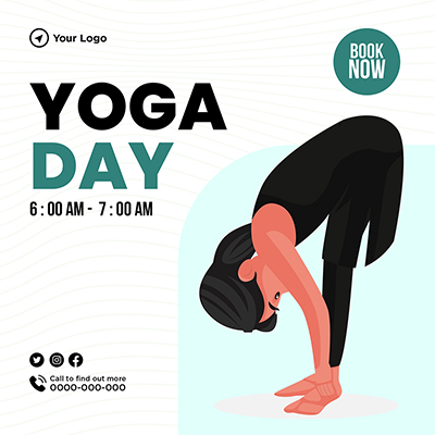 Yoga day banner design illustration