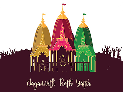 Banner design of rath yatra with lord Jagannath