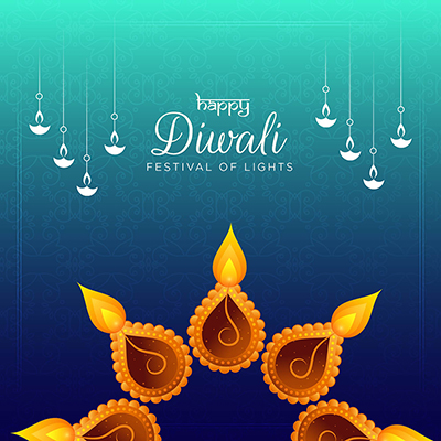 Banner for happy Diwali festival of lights