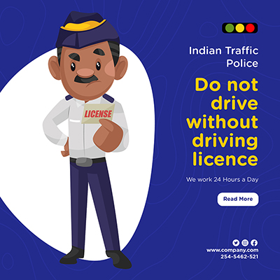 Banner template with Indian traffic police