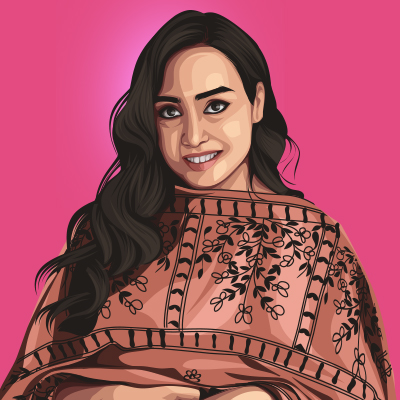 Barbie Maan Indian Singer Vector Portrait Illustration
