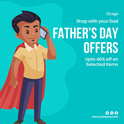 Father’s day offers shop with your dad banner design