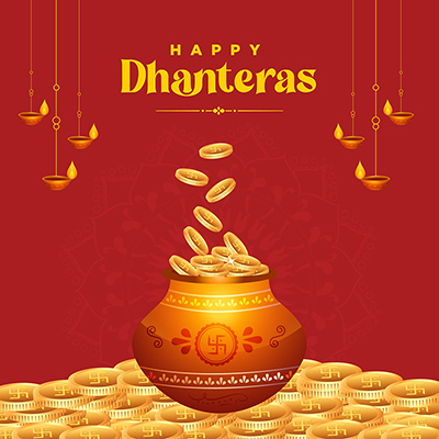 Happy Dhanteras Indian festival banner