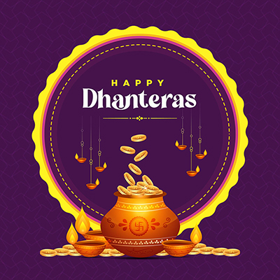 Happy dhanteras festival template banner