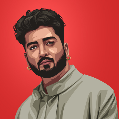 Jaani Johan Indian Songwriter & Music Composer Vector Illustration