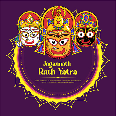 Jagannath rath yatra illustration banner template 10 small
