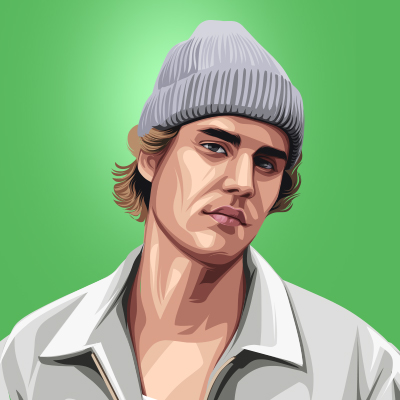 Justin Bieber Canadian Singer Vector Portrait Illustration