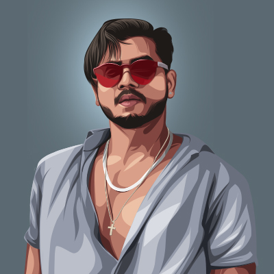 King Indian Rapper Vector Portrait Illustration
