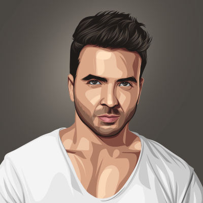 Luis Fonsi Puerto Rican Singer Vector Portrait Illustration