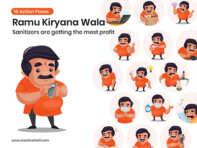 Ramu Kiryana Wala Vector Character Bundle
