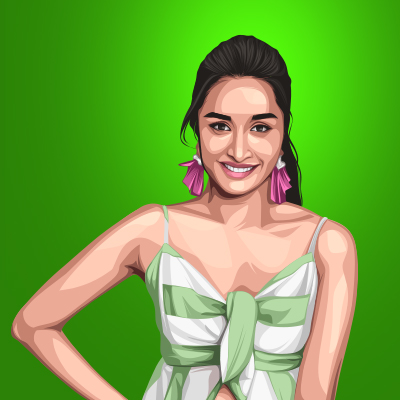 Shraddha Kapoor Indian Film Actress Vector Portrait Illustration Shraddha Kapoor Indian Film Actress Vector Portrait Illustration