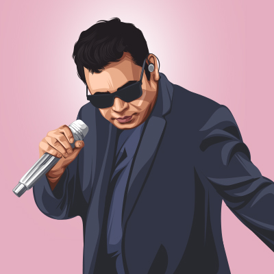 A. R. Rahman Indian Composer, Singer & Music Producer Vector Illustration
