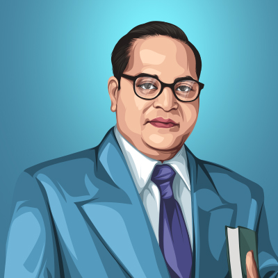 B. R. Ambedkar Indian Jurist Vector Portrait Illustration