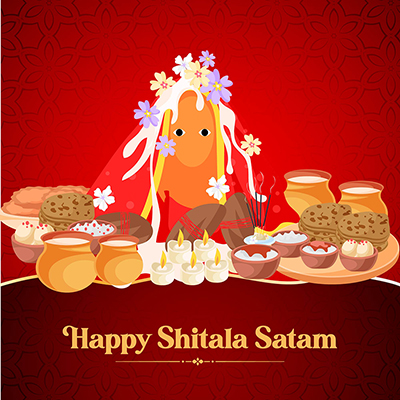 Banner template of happy Shitala Satam