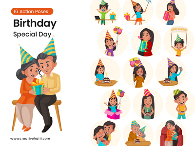 Birthday- Special Day Character Vector Bundle