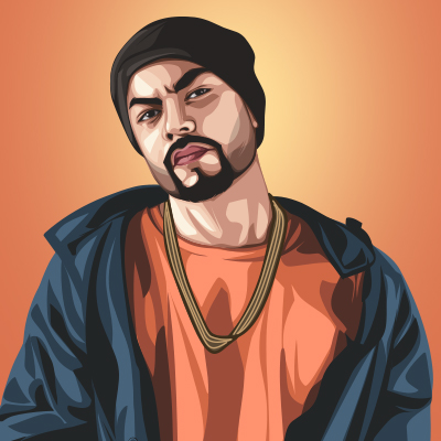 Bohemia American, Pakistani Rapper Vector Illustration