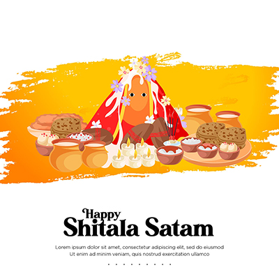 Happy Shitala Satam banner template