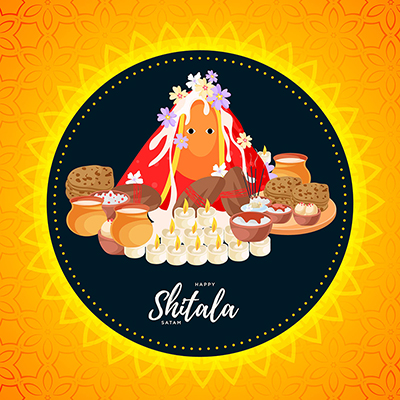 Happy Shitala Satam banner template design