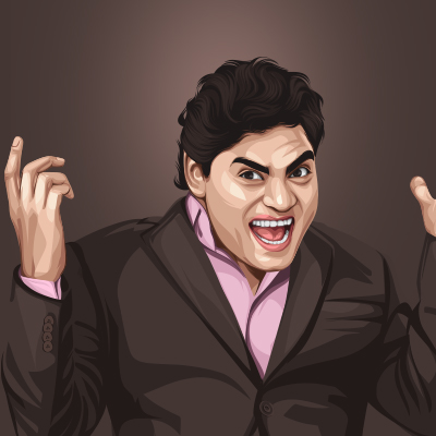 Johnny Lever Indian Comedian & Actor Vector Illustration