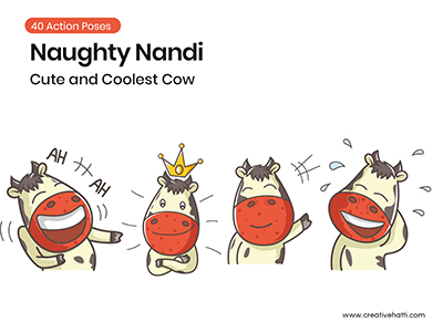 Naughty Nandi- Cute and Coolest Cow Vector Bundle