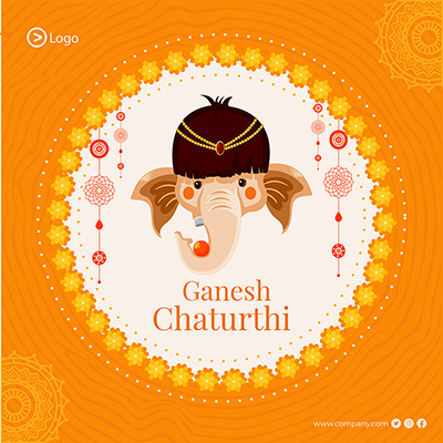 Banner template of Ganesh Chaturthi celebration