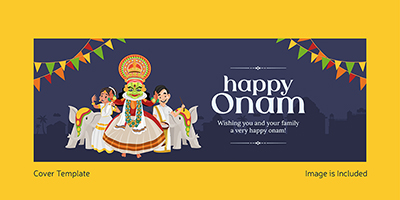 Coverpage template design of happy Onam